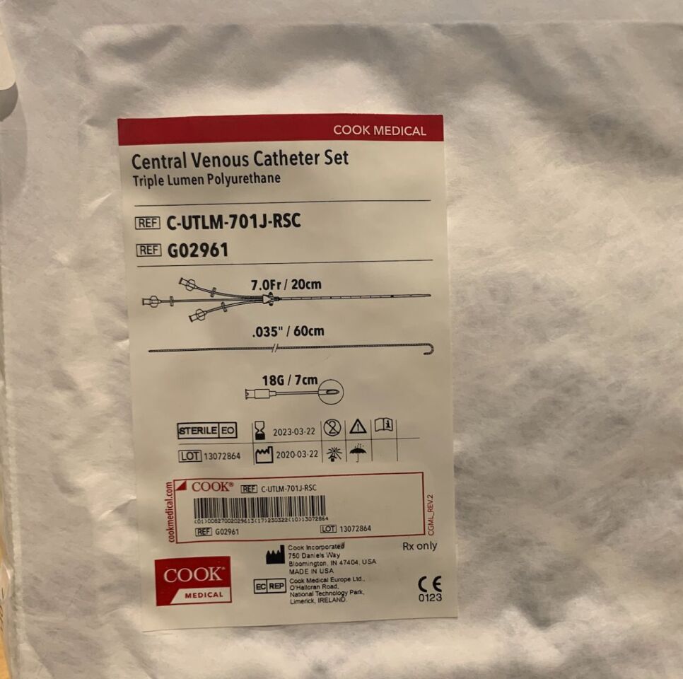 New COOK MEDICAL G02961 Cook Medical - G02961 - Central Venous Catheter ...