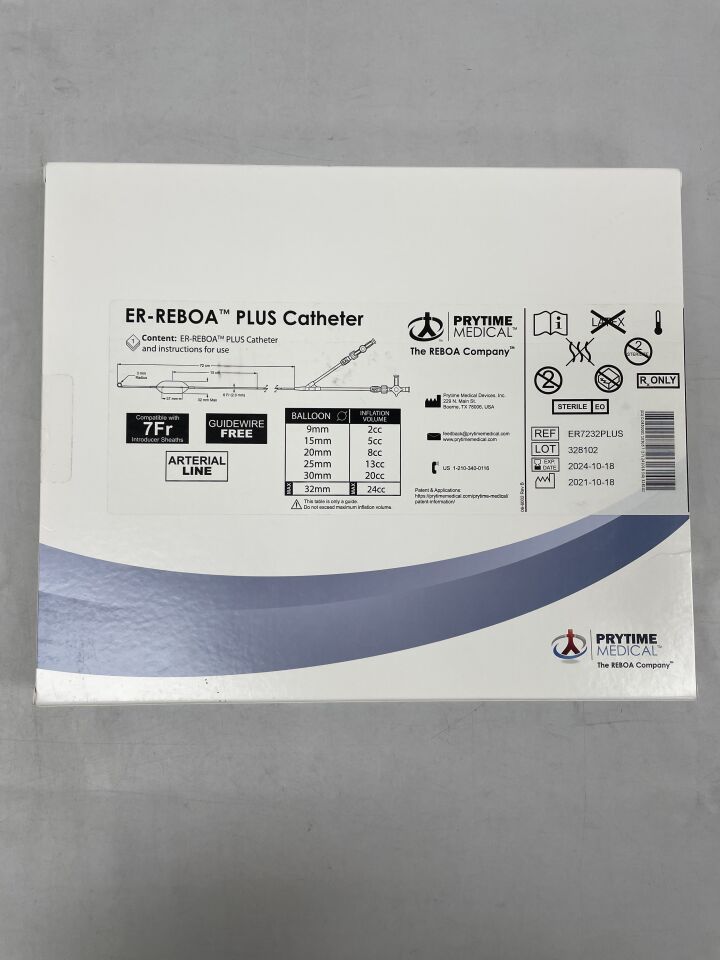 New PRYTIME ER7232PLUS ER-REBOA PLUS Catheter - Arterial Line - 7Fr x ...