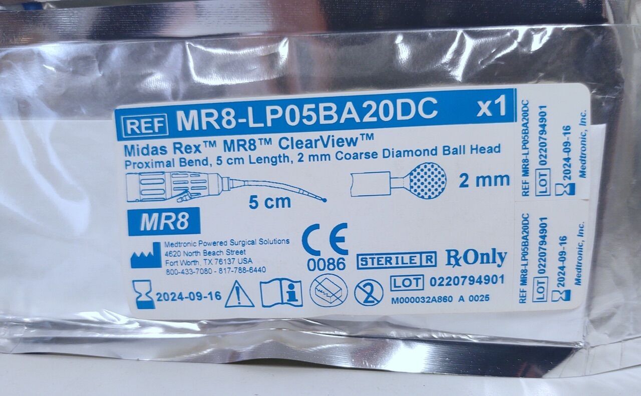 New MEDTRONIC MR8-LP05BA20DC Midas Rex MR8 ClearView Proximal Bend ...