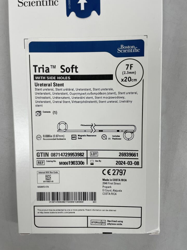 New BOSTON SCIENTIFIC 190330 Tria Soft Ureteral Stent With Side Holes ...