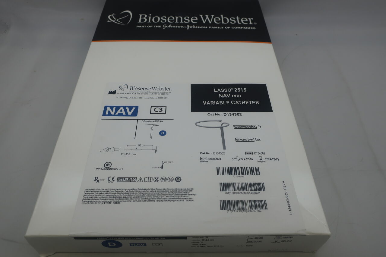 New BIOSENSE WEBSTER D134302 LASSO 2515 NAV ECO VARIABLE CATHETER, 7F ...