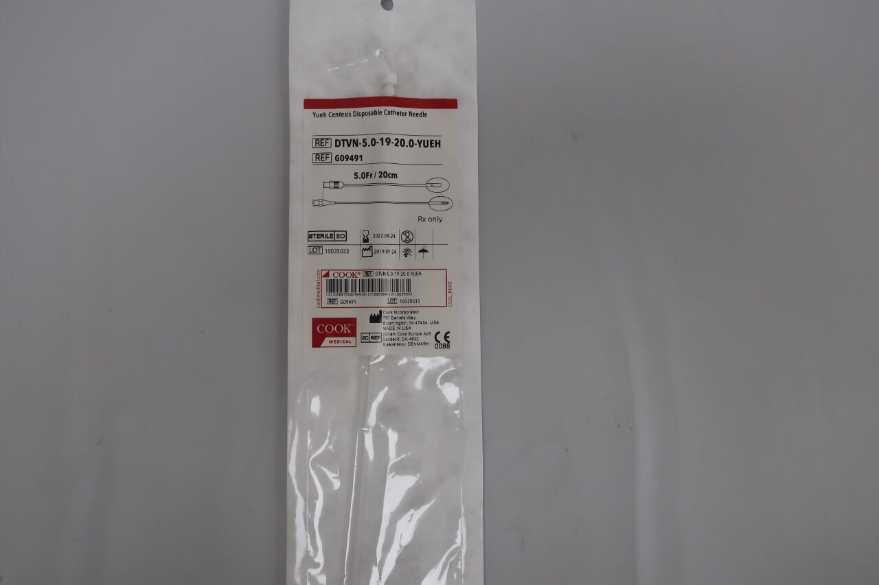 New COOK G09491 Yueh Centesis Disposable Catheter Needle 5Fr x 20cm ...