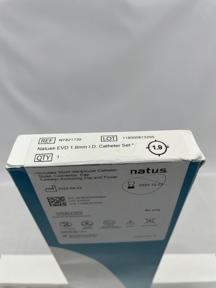 New NATUS NT821739 EVD LARGE CLEAR VENTRICULAR CATHETER SET, 1.9MM ...