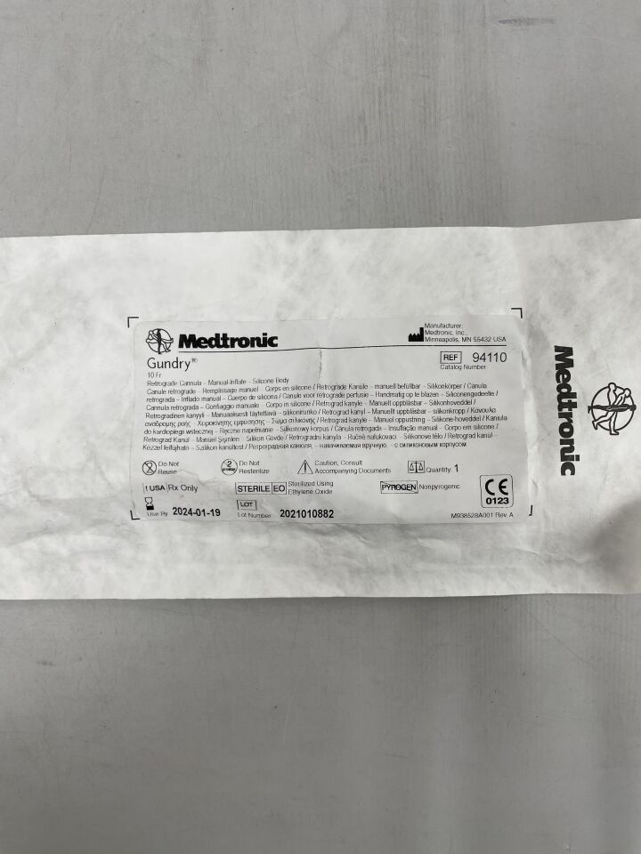 New MEDTRONIC 94110 GUNDRY SILICONE RCSP CANNULA WITH MANUAL-INFLATE ...