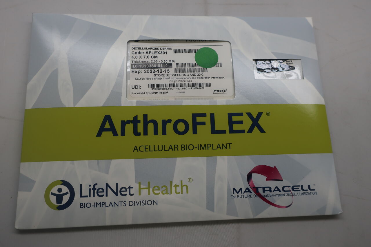 New LIFENET HEALTH AFLEX301 ArthroFlex Decellularized Dermis 4.0x7.0cm ...