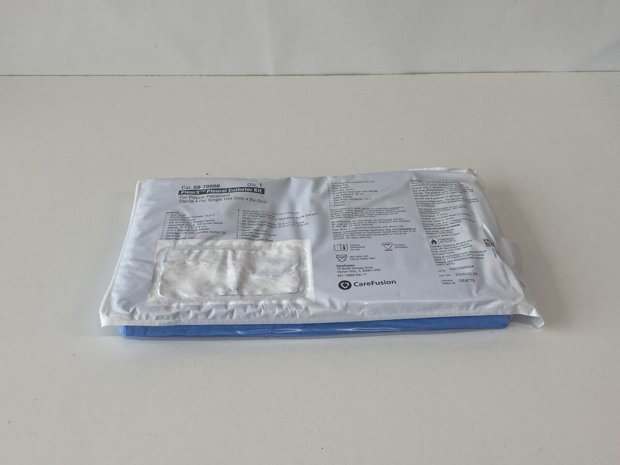 New CAREFUSION PleurX Pleural Catheter Kit 50-7000B Exp.2025-02 (J20 ...