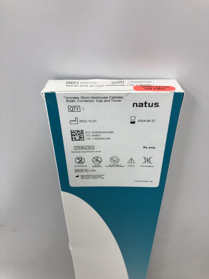 New NATUS NT821735 EVD Standard Clear Ventricular Catheter Set, 1.5mm ...