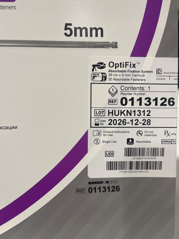 BARD OptiFix 0113126 Absorbable Fixation System, 5mm